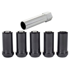 McGard - McGard Wheel Lock Nut Set - 5pk. (Tuner / Cone Seat) 1/2 - 20 / 13/16 Hex / 1.60in. Length - Black - Demon Performance