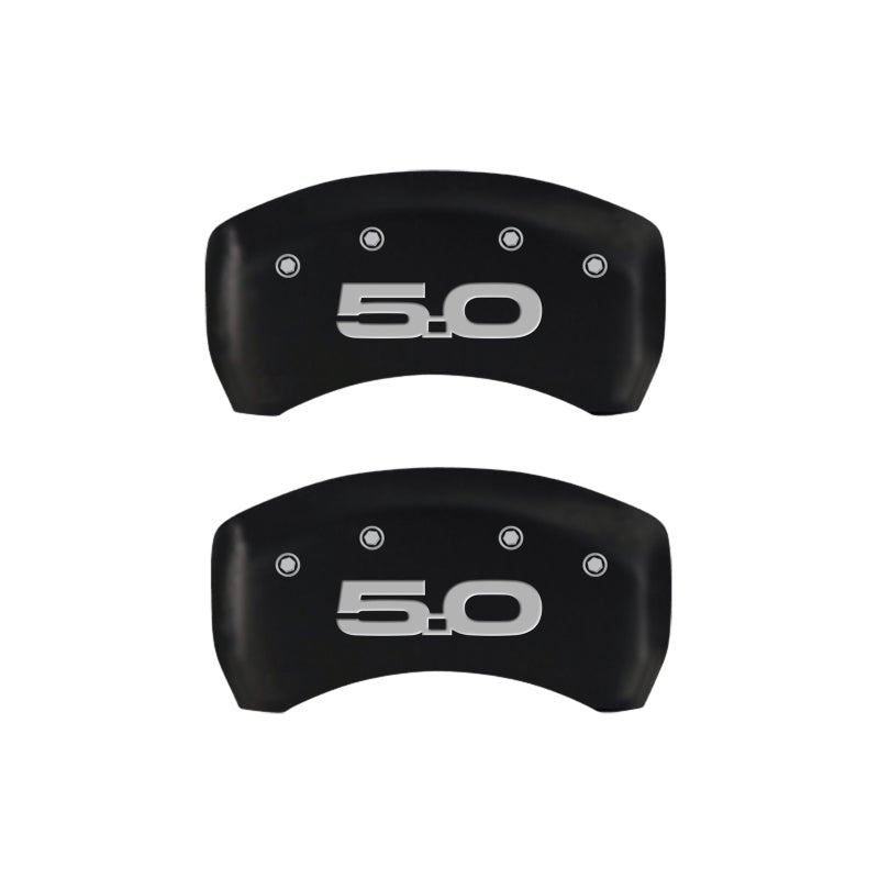 MGP - MGP 4 Caliper Covers Engraved Front 2015/Mustang Engraved Rear 2015/50 Red finish silver ch - Demon Performance