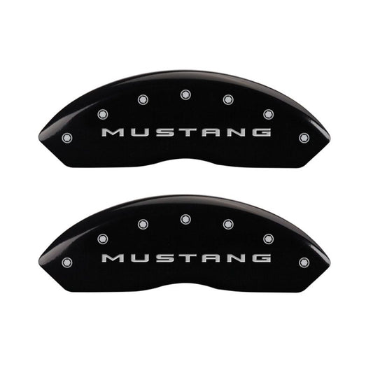 MGP - MGP 4 Caliper Covers Engraved Front 2015/Mustang Engraved Rear 2015/Bar & Pony Black finish slvr ch - Demon Performance