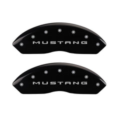MGP - MGP 4 Caliper Covers Engraved Front 2015/Mustang Engraved Rear 2015/Bar & Pony Black finish slvr ch - Demon Performance