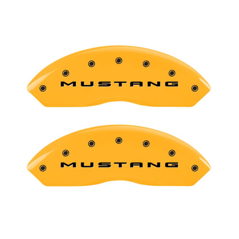 MGP - MGP 4 Caliper Covers Engraved Front 2015/Mustang Engraved Rear 2015/Bar & Pony ylw finish black ch - Demon Performance