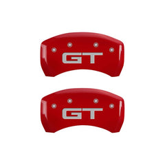 MGP - MGP 4 Caliper Covers Engraved Front 2015/Mustang Engraved Rear 2015/GT Red finish silver ch - Demon Performance
