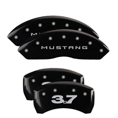 MGP - MGP 4 Caliper Covers Engraved Front 2015/Mustang Engraved Rear 2015/GT Yellow finish black ch - Demon Performance