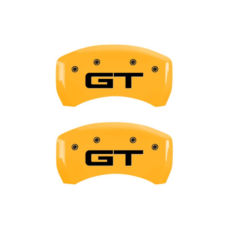 MGP - MGP 4 Caliper Covers Engraved Front 2015/Mustang Engraved Rear 2015/GT Yellow finish black ch - Demon Performance