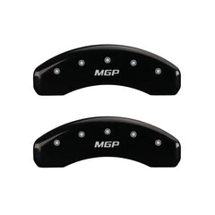 MGP - MGP 4 Caliper Covers Engraved Front & Rear MGP Black finish silver ch - Demon Performance