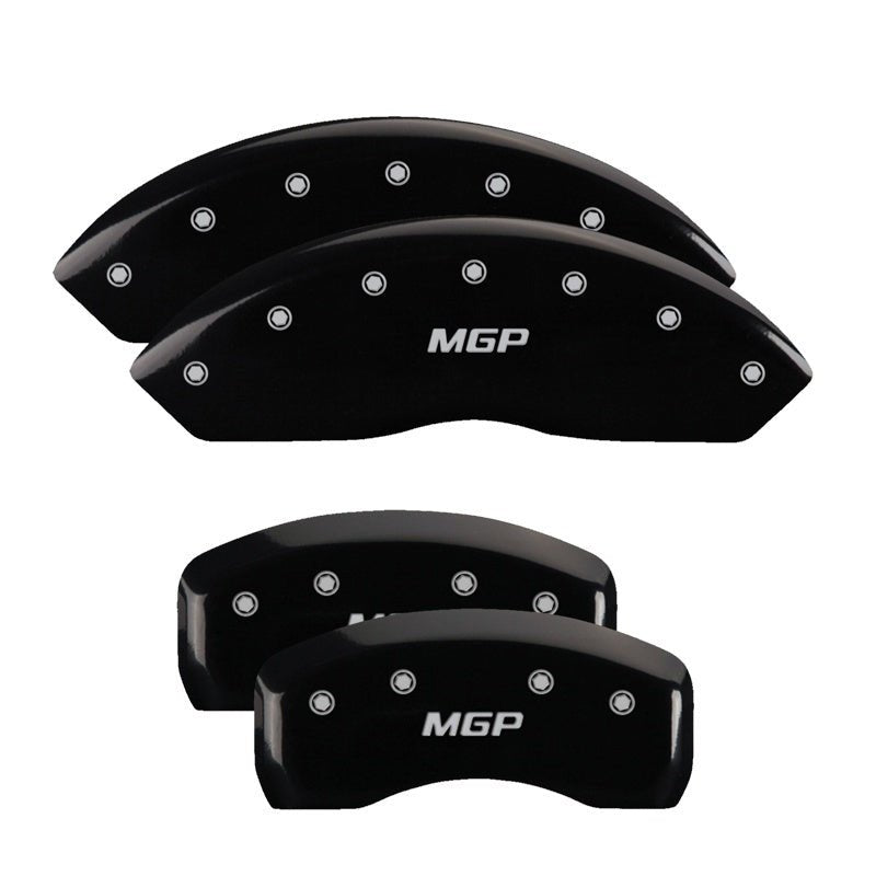 MGP - MGP 4 Caliper Covers Engraved Front & Rear MGP Black finish silver ch - Demon Performance