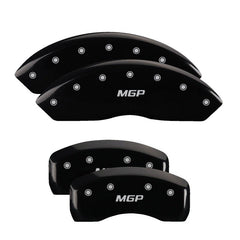 MGP - MGP 4 Caliper Covers Engraved Front & Rear MGP Black finish silver ch - Demon Performance