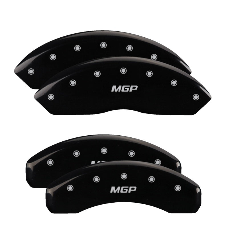 MGP - MGP 4 Caliper Covers Engraved Front & Rear MGP Black finish silver ch - Demon Performance