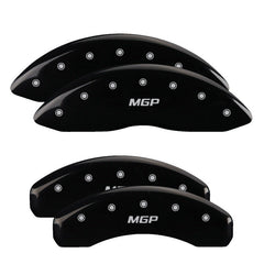 MGP - MGP 4 Caliper Covers Engraved Front & Rear MGP Black finish silver ch - Demon Performance