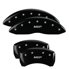 MGP - MGP 4 Caliper Covers Engraved Front & Rear MGP Black finish silver ch - Demon Performance