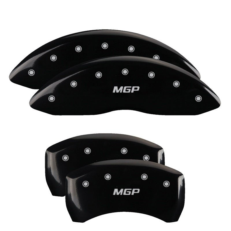 MGP - MGP 4 Caliper Covers Engraved Front & Rear MGP Black finish silver ch - Demon Performance
