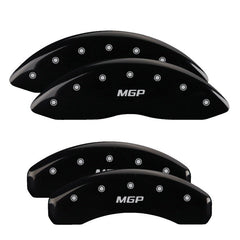 MGP - MGP 4 Caliper Covers Engraved Front & Rear MGP Black Finish Silver Char 2017 Nissan Titan - Demon Performance