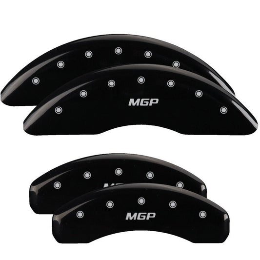 MGP - MGP 4 Caliper Covers Engraved Front & Rear MGP Black Finish Silver Char 2018 Nissan Titan XD - Demon Performance