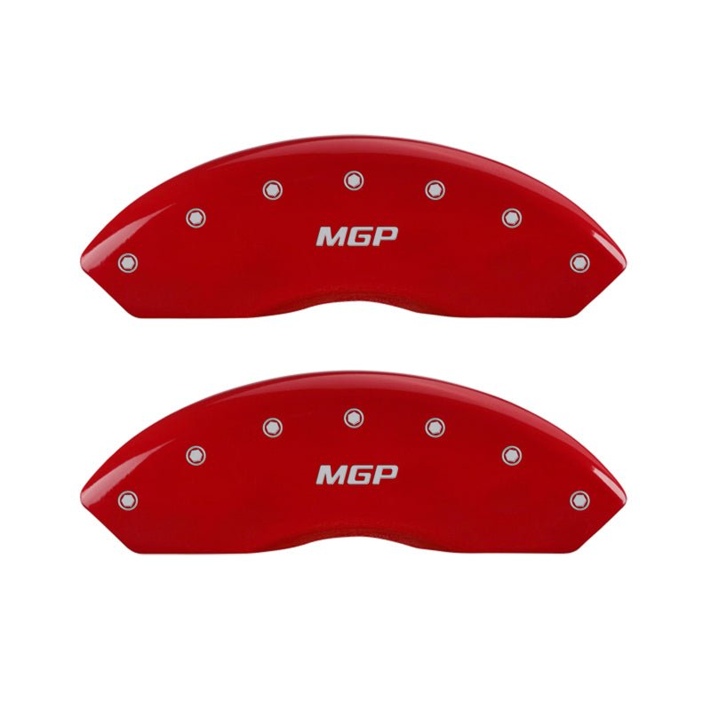 MGP - MGP 4 Caliper Covers Engraved Front & Rear MGP Red finish silver ch - Demon Performance