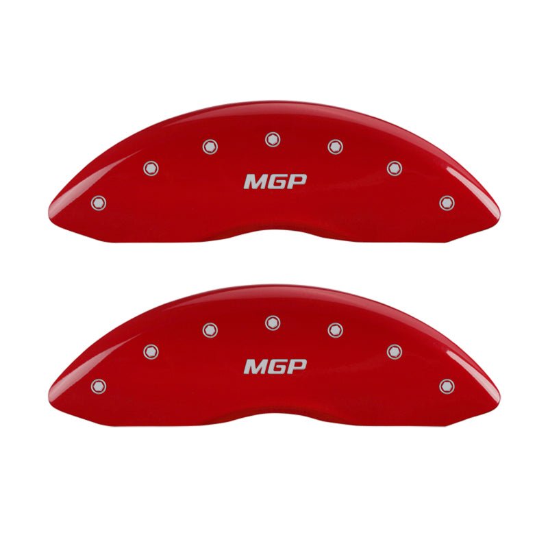 MGP - MGP 4 Caliper Covers Engraved Front & Rear MGP Red finish silver ch - Demon Performance