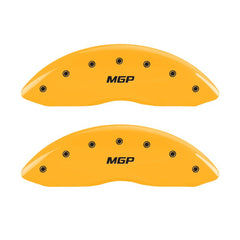 MGP - MGP 4 Caliper Covers Engraved Front & Rear MGP Yellow finish black ch - Demon Performance