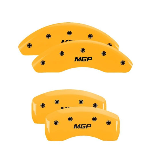 MGP - MGP 4 Caliper Covers Engraved Front & Rear MGP Yellow Finish Black Char 2005 Nissan 350Z - Demon Performance