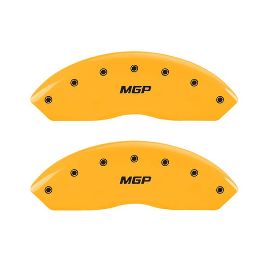 MGP - MGP 4 Caliper Covers Engraved Front & Rear MGP Yellow Finish Black Char 2005 Nissan Titan - Demon Performance