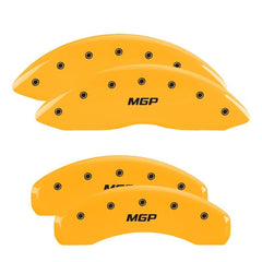 MGP - MGP 4 Caliper Covers Engraved Front & Rear MGP Yellow Finish Black Char 2017 Nissan Titan - Demon Performance
