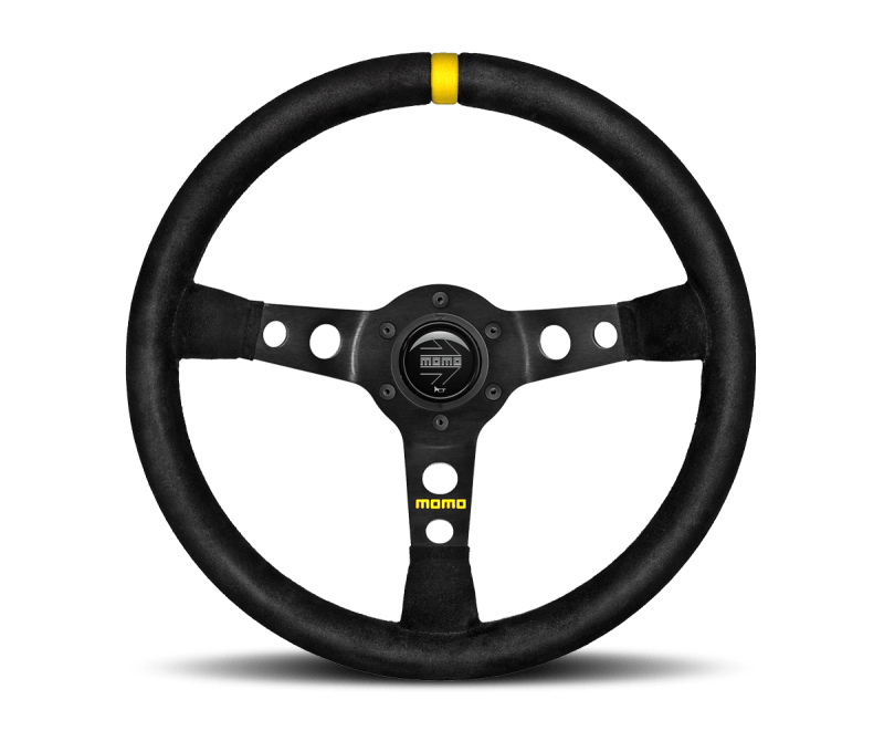 MOMO - Momo MOD07 Steering Wheel 350 mm - Black Suede/Black Spokes/1 Stripe - Demon Performance