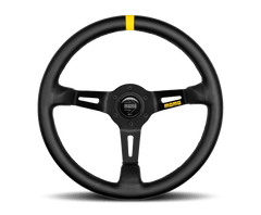 MOMO - Momo MOD08 Steering Wheel 350 mm - Black Leather/Black Spokes/1 Stripe - Demon Performance