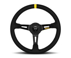 MOMO - Momo MOD08 Steering Wheel 350 mm - Black Suede/Black Spokes/1 Stripe - Demon Performance