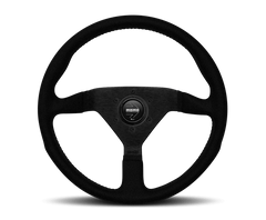 MOMO - Momo Montecarlo Alcantara Steering Wheel 320 mm - Black/Black Stitch/Black Spokes - Demon Performance