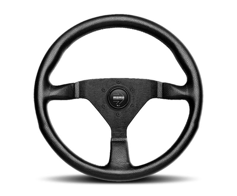 MOMO - Momo Montecarlo Steering Wheel 350 mm - Black Leather/Black Stitch/Black Spokes - Demon Performance
