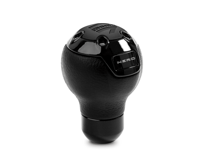MOMO - Momo Nero Shift Knob - Tall Black Leather, Black Chrome Insert - Demon Performance