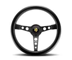 MOMO - Momo Prototipo Steering Wheel 350 mm - Black Leather/Wht Stitch/Black Spokes - Demon Performance