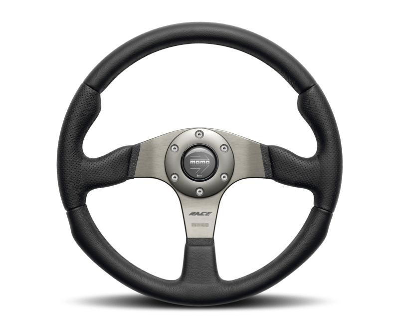 MOMO - Momo Race Steering Wheel 350 mm - Black Leather/Anth Spokes - Demon Performance