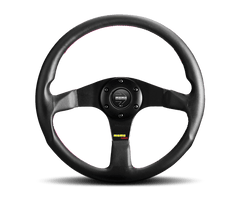 MOMO - Momo Tuner Steering Wheel 350 mm - Black Leather/Red Stitch/Black Spokes - Demon Performance