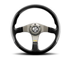 MOMO - Momo Tuner Steering Wheel 350 mm - Black Leather/Red Stitch/Black Spokes - Demon Performance