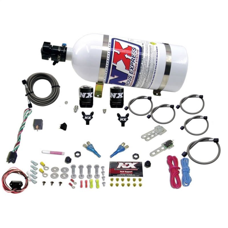 Nitrous Express - Nitrous Express 03 - 18 Nissan 350Z/370Z Dual Nozzle (35 - 150HP) w/10lb Bottle - Demon Performance