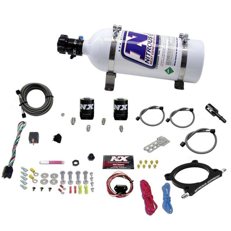 Nitrous Express - Nitrous Express 11 - 15 Ford Mustang GT 5.0L High Output Nitrous Plate Kit (50 - 250HP) w/5lb Bottle - Demon Performance