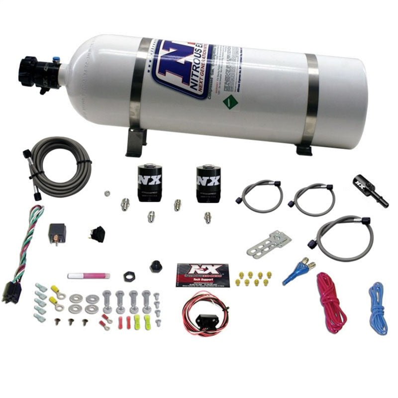 Nitrous Express - Nitrous Express Dodge Hemi/SRT8 Single Nozzle Fly By Wire Nitrous Kit (35 - 150HP) w/15lb Bottle - Demon Performance