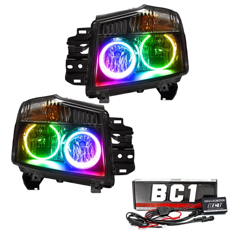 ORACLE Lighting - Oracle 08 - 15 Nissan Titan SMD HL - ColorSHIFT w/ BC1 Controller - Demon Performance