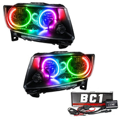 ORACLE Lighting - Oracle 11 - 13 Jeep Grand Cherokee SMD HL (Non - HID) - Chrome - ColorSHIFT w/ BC1 Controller - Demon Performance