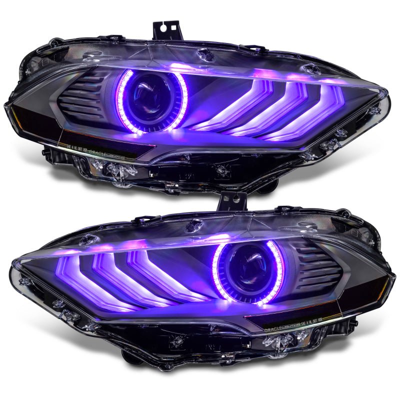 ORACLE Lighting - Oracle Lighting 18 - 23 Ford Mustang Dynamic ColorSHIFT LED Headlights - Black Series - Demon Performance