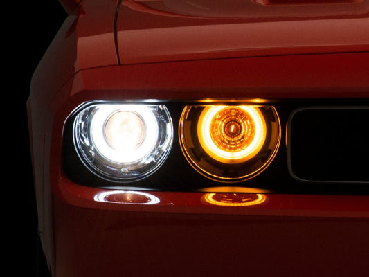 Raxiom - Raxiom 08 - 14 Dodge Challenger Dual LED Halo Projector Headlights - Black Housing (Clear Lens) - Demon Performance