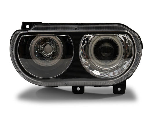 Raxiom - Raxiom 08 - 14 Dodge Challenger Dual LED Halo Projector Headlights - Black Housing (Clear Lens) - Demon Performance