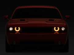 Raxiom - Raxiom 08 - 14 Dodge Challenger Halo Projctr Headlights w/Sequential Turn Signals - Blk Hsng(Clear Lens) - Demon Performance