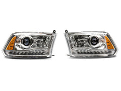 Raxiom - Raxiom 09 - 18 Dodge RAM 1500 LED Halo Headlights w/ Swtchbck Turn Signals - Chrome Hsng (Clear Lens) - Demon Performance
