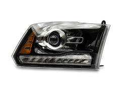 Raxiom - Raxiom 09 - 18 Dodge RAM 1500 LED Halo Headlights w/Switchback Turn Signals - Blk Housing (Clear Lens) - Demon Performance