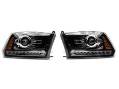 Raxiom - Raxiom 09 - 18 Dodge RAM 1500 LED Halo Headlights w/Switchback Turn Signals - Blk Housing (Clear Lens) - Demon Performance