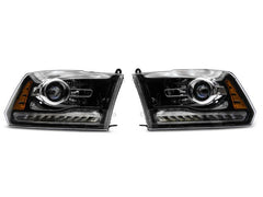 Raxiom - Raxiom 09 - 18 Dodge RAM 1500 LED Halo Headlights w/Switchback Turn Signals - Blk Housing (Clear Lens) - Demon Performance