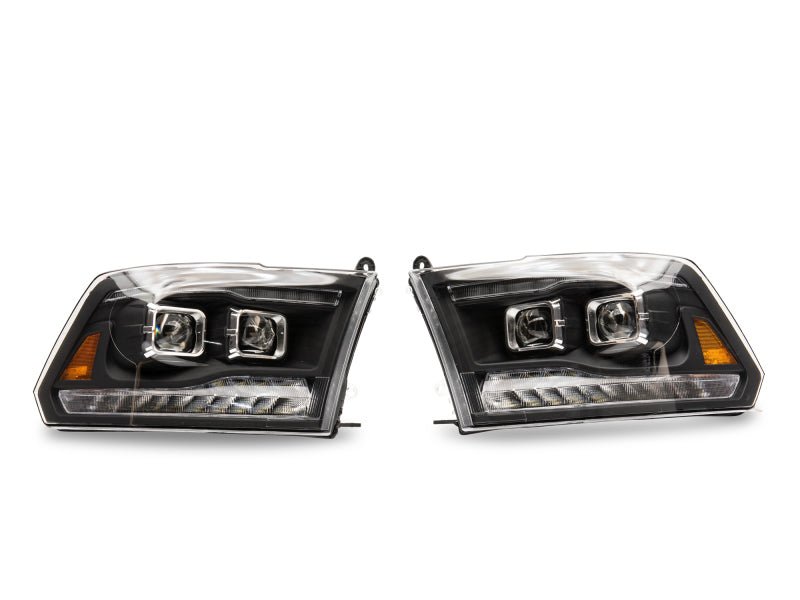 Raxiom - Raxiom 09 - 18 RAM 1500 LED Projector Headlights w/ Switchback Turn Signals - Blk Housing (Clear Lens) - Demon Performance