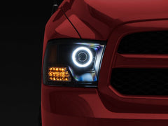 Raxiom - Raxiom 09 - 18 RAM 1500 Super White LED Halo Projector Headlights - Black Housing (Clear Lens) - Demon Performance