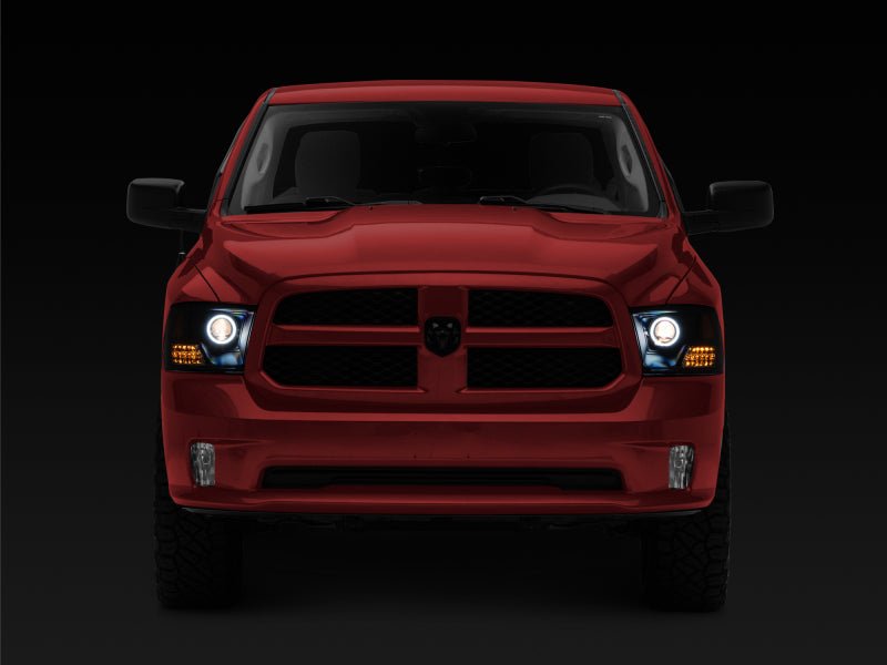 Raxiom - Raxiom 09 - 18 RAM 1500 Super White LED Halo Projector Headlights - Black Housing (Clear Lens) - Demon Performance