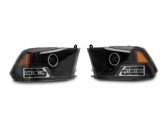Raxiom - Raxiom 09 - 18 RAM 1500 Super White LED Halo Projector Headlights - Black Housing (Clear Lens) - Demon Performance